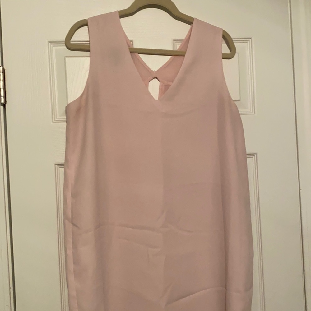Pastel pink V-neck dress